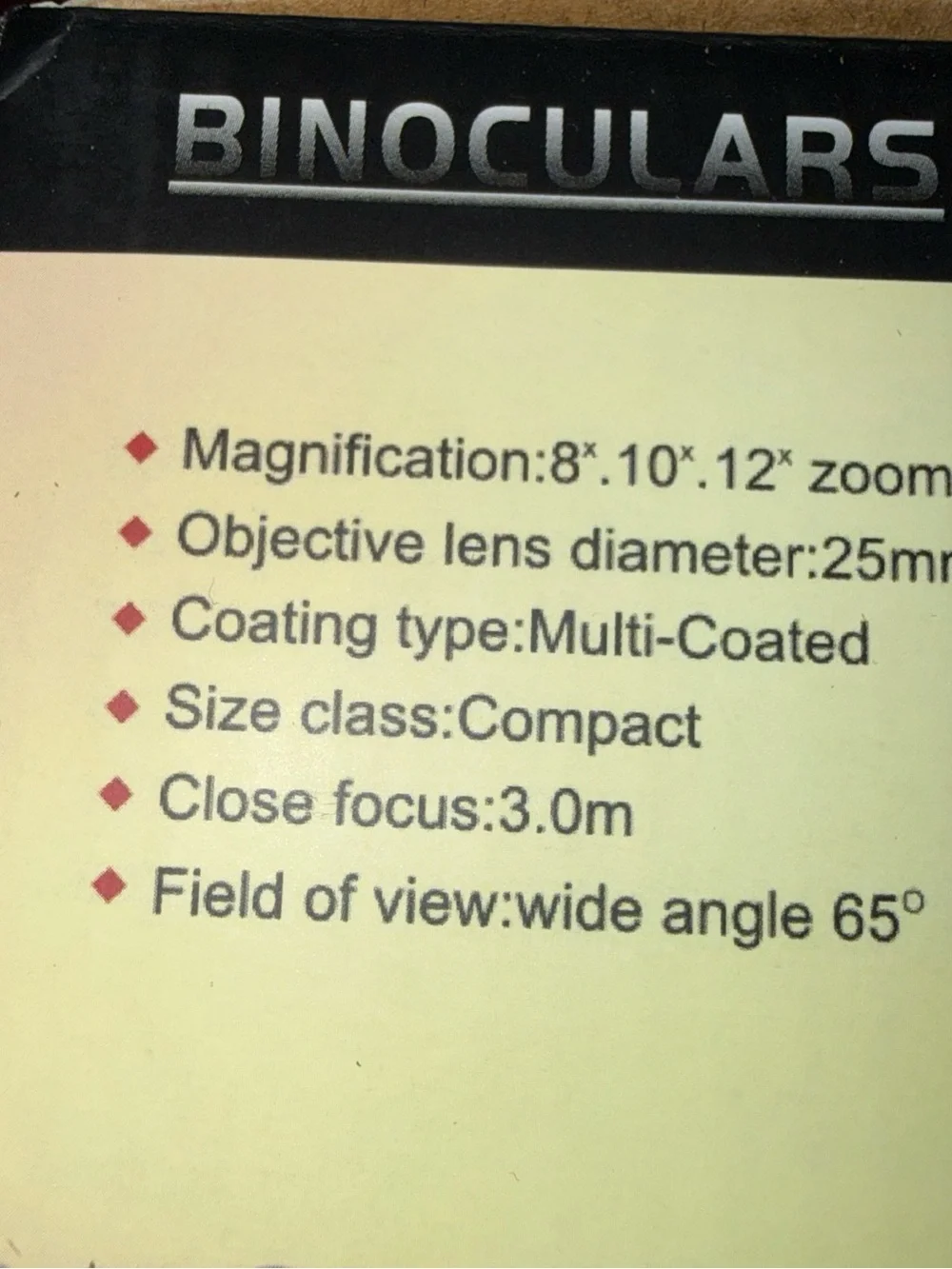 20x25 Green Compact Binoculars